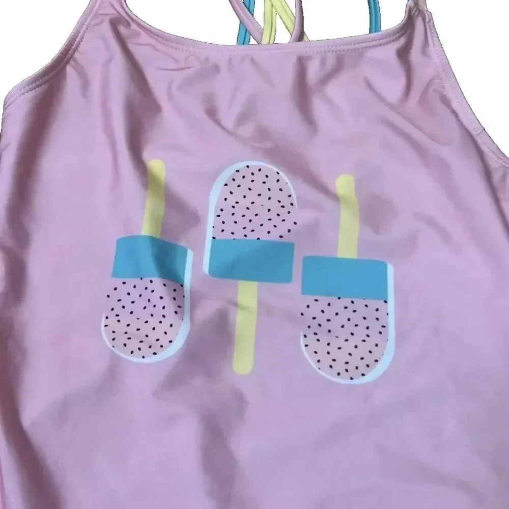 NEW Banana Boat One Piece Pink Popsicles UPF50+ Bathing Suit Girls 10/11